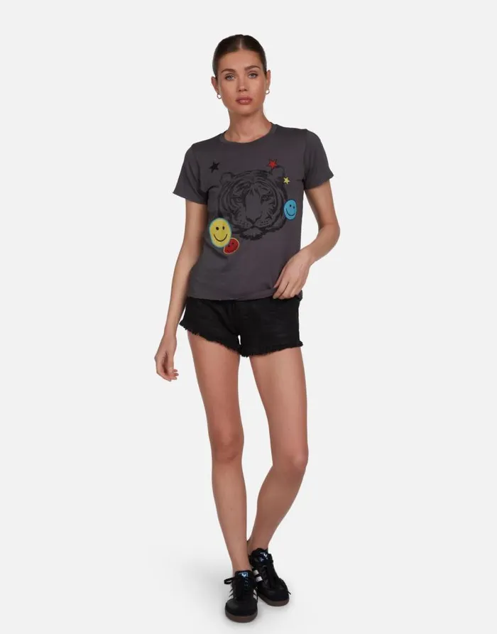 Croft Vintage Tiger Elements Light Onyx Women Lauren Moshi Short Sleeve