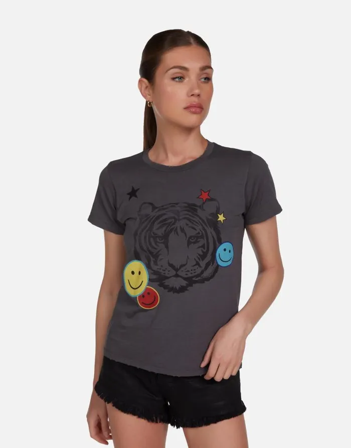Croft Vintage Tiger Elements Light Onyx Women Lauren Moshi Short Sleeve