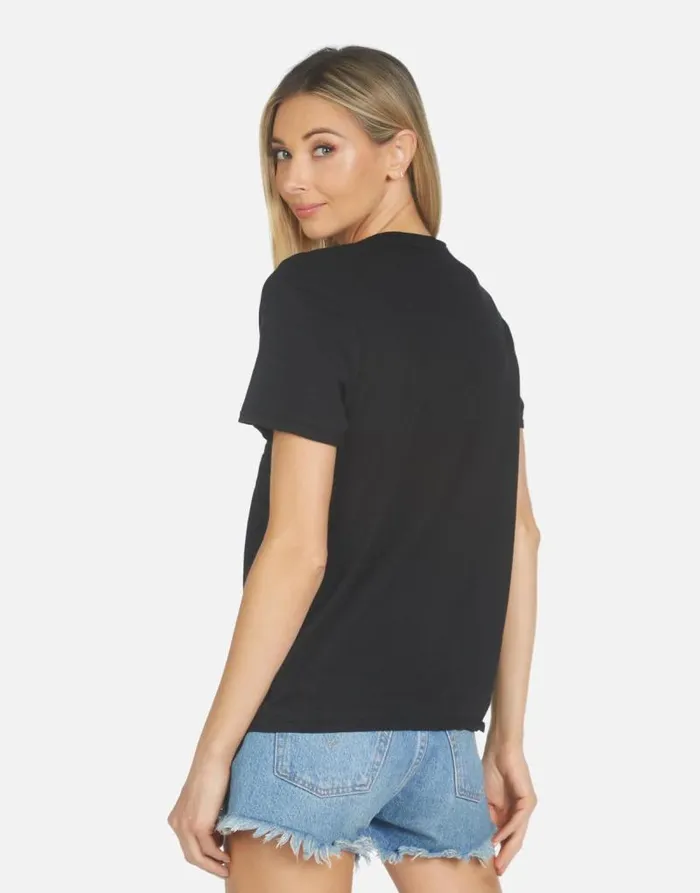 Croft X Red Open Lip Black Women Lauren Moshi Short Sleeve