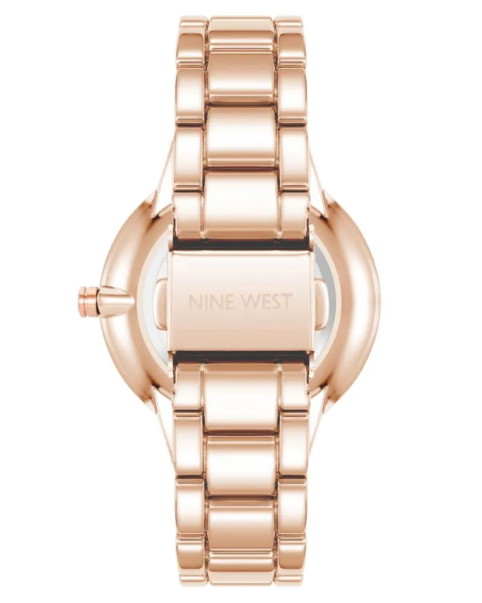 Crystal Accented Bracelet Watch Rose Gold Women Nine West Straps Crystal Accented Bracelet Watch Rose Gold Women Nine West Straps