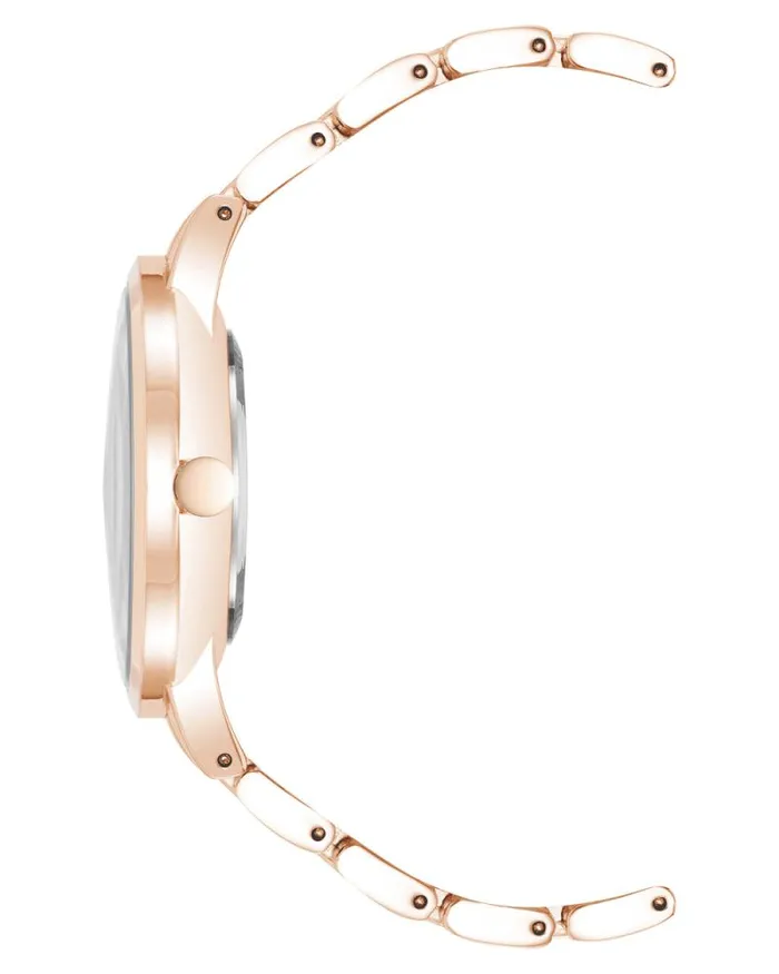 Crystal Accented Bracelet Watch Rose Gold Women Nine West Straps Crystal Accented Bracelet Watch Rose Gold Women Nine West Straps