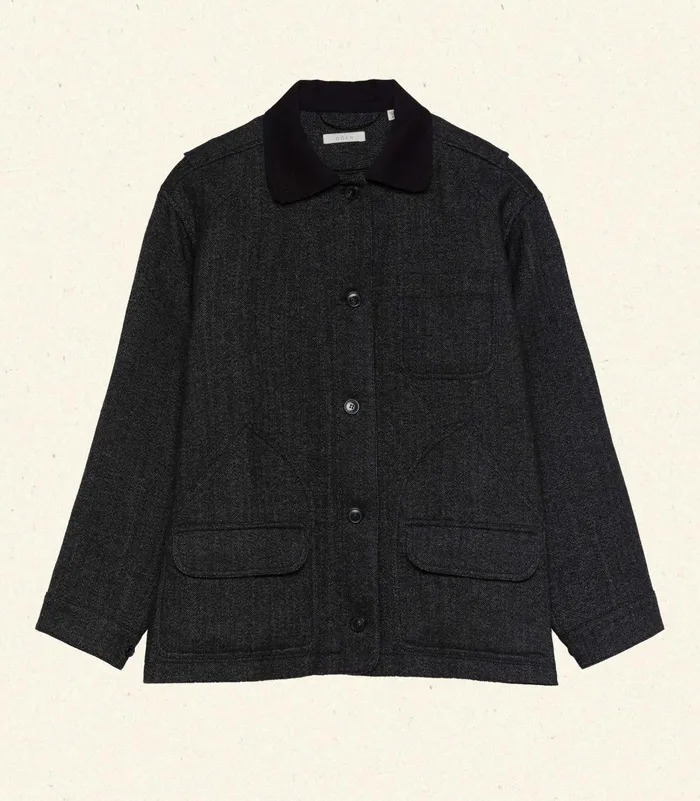 DEN Coats and Jackets Women Pascual Wool Jacket Charcoal Herringbone