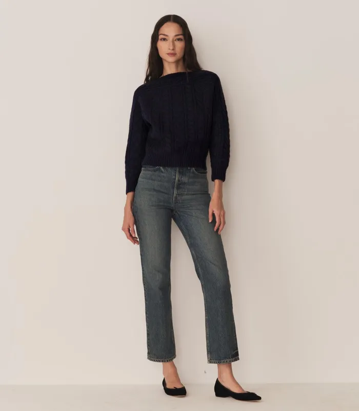 DEN Knitwear Women Cressida Cashmere Sweater Navy DEN Knitwear Women Cressida Cashmere Sweater Navy