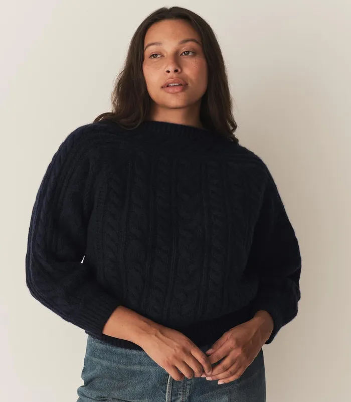 DEN Knitwear Women Cressida Cashmere Sweater Navy DEN Knitwear Women Cressida Cashmere Sweater Navy