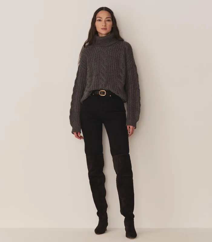 DEN Knitwear Women Leighton Sweater Dark Grey