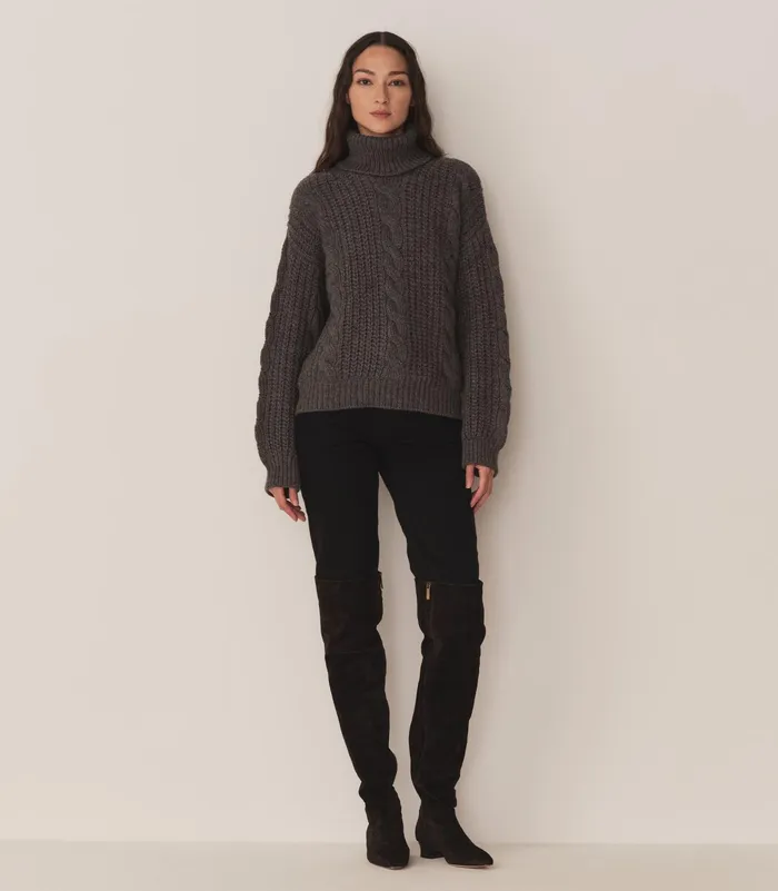 DEN Knitwear Women Leighton Sweater Dark Grey DEN Knitwear Women Leighton Sweater Dark Grey