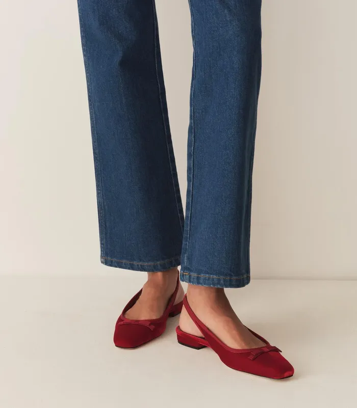 DEN Shoes Women Cossima Slingback Ruby Velvet