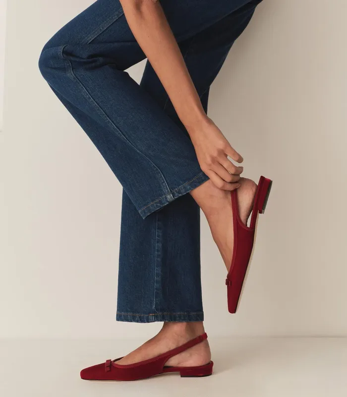 DEN Shoes Women Cossima Slingback Ruby Velvet DEN Shoes Women Cossima Slingback Ruby Velvet