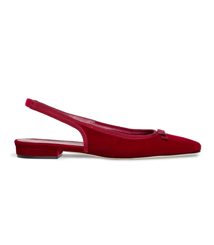 DEN Shoes Women Cossima Slingback Ruby Velvet DEN Shoes Women Cossima Slingback Ruby Velvet