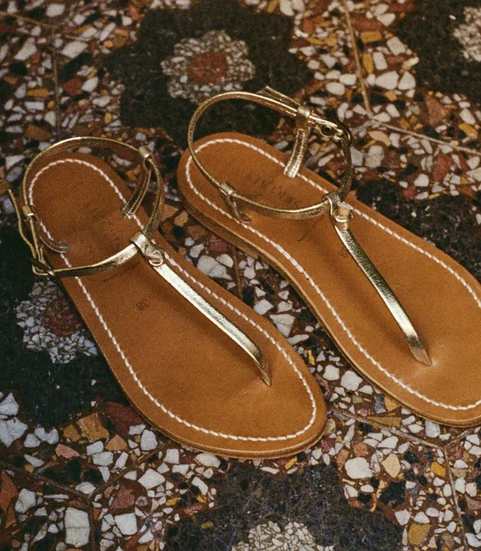 DEN Shoes Women DEN and KJacques Cte Sandal Metallic Champagne