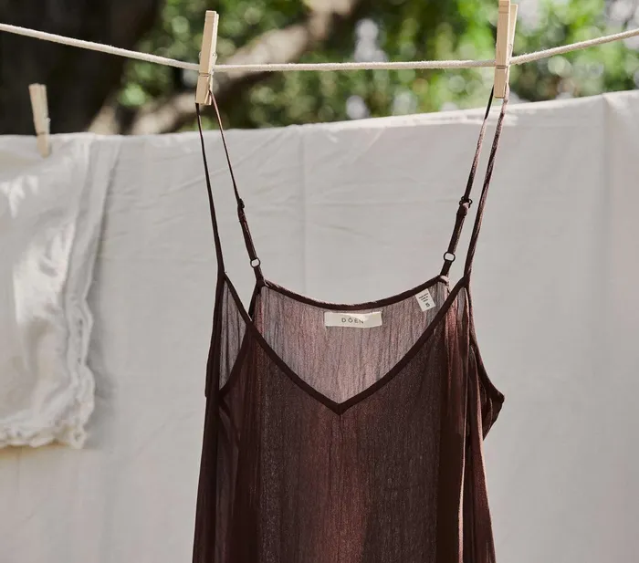 DEN Slips Women Long Deep VNeck Slip Umber DEN Slips Women Long Deep VNeck Slip Umber