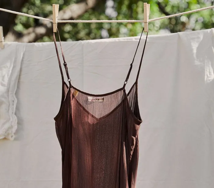 DEN Slips Women Long Deep VNeck Slip Umber DEN Slips Women Long Deep VNeck Slip Umber