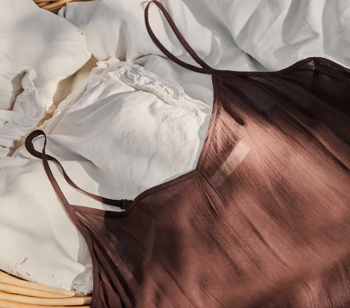 DEN Slips Women Long Deep VNeck Slip Umber DEN Slips Women Long Deep VNeck Slip Umber