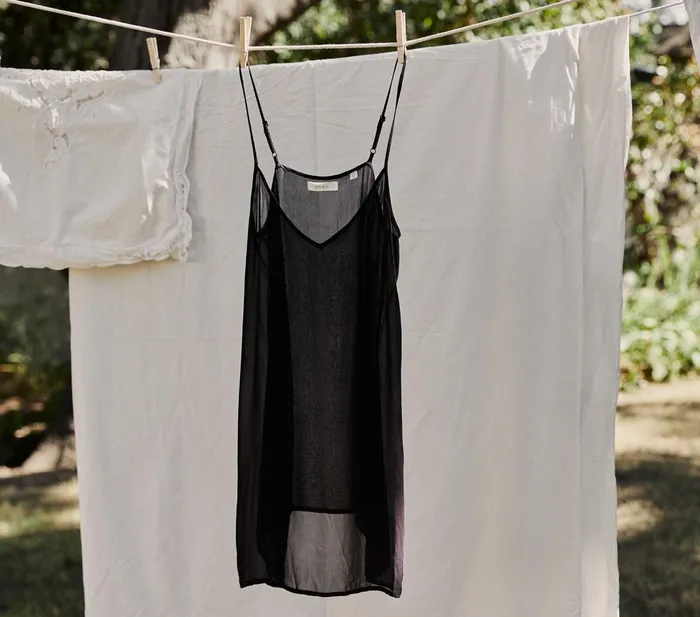DEN Slips Women Short Deep VNeck Slip Black