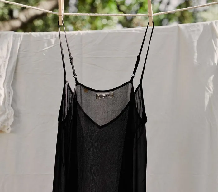 DEN Slips Women Short Deep VNeck Slip Black DEN Slips Women Short Deep VNeck Slip Black