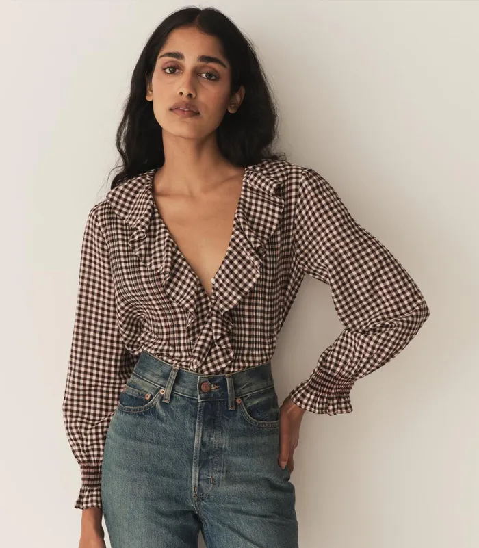 DEN Tops Women Hardy Top Delphine Plaid DEN Tops Women Hardy Top Delphine Plaid