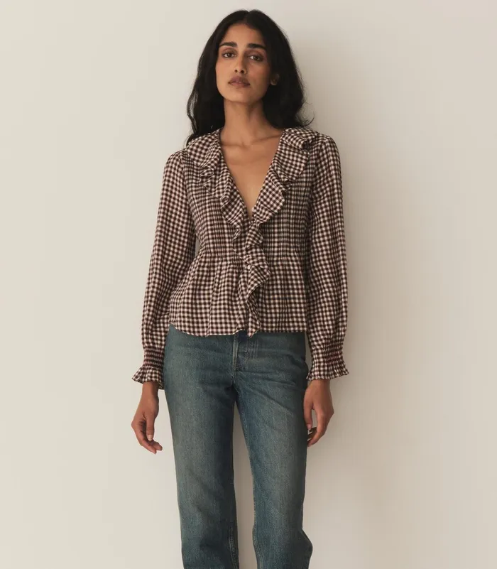DEN Tops Women Hardy Top Delphine Plaid DEN Tops Women Hardy Top Delphine Plaid