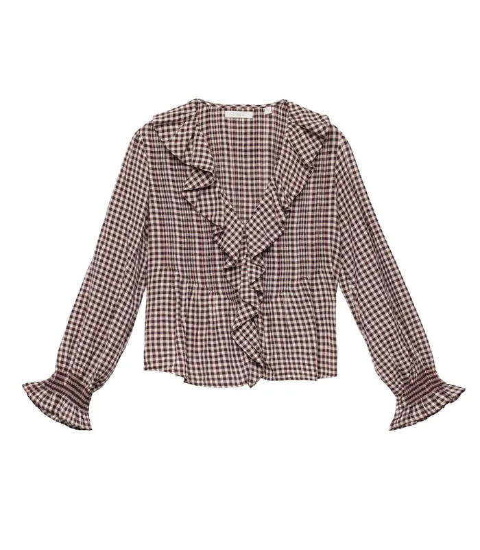 DEN Tops Women Hardy Top Delphine Plaid DEN Tops Women Hardy Top Delphine Plaid
