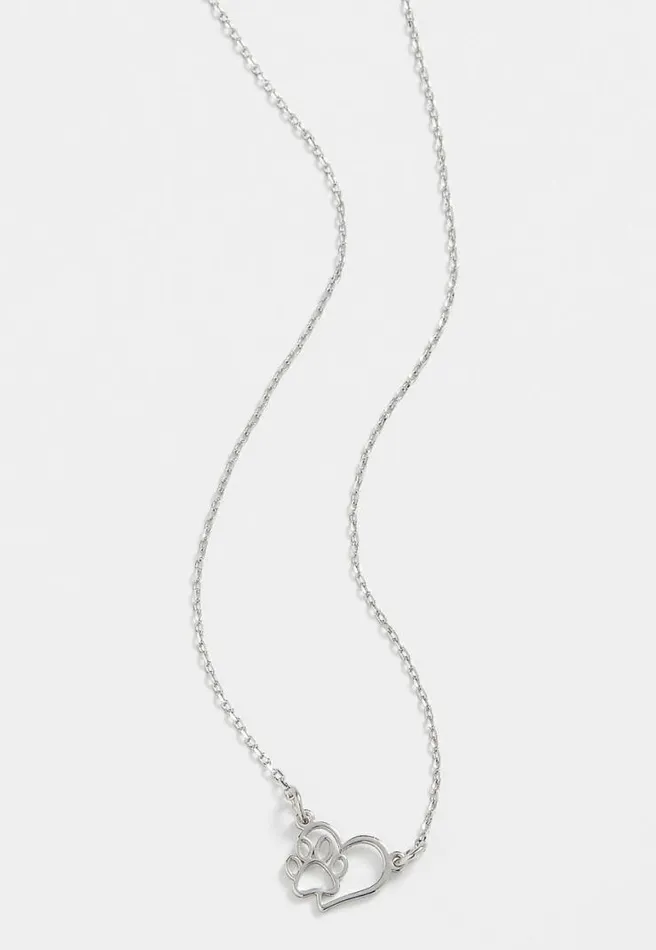 Dainty Heart Paw Necklace Women Maurices Jewelry