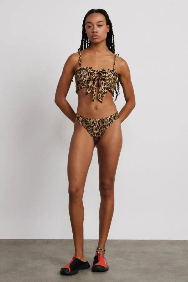 Damson Madder Coords Women Classic Shirred Bikini Bottom 8211 Leopard