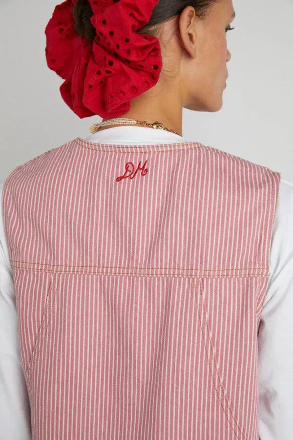 Damson Madder Gilets Women Dilly Gilet 8211 Pink Stripe
