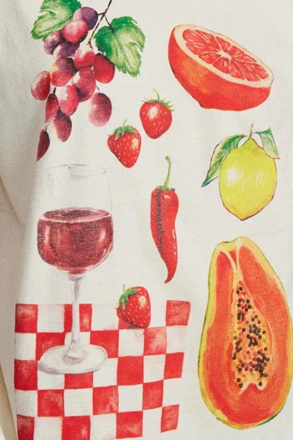 Damson Madder Tops Women Fruit Picnic Boyfriend Tee