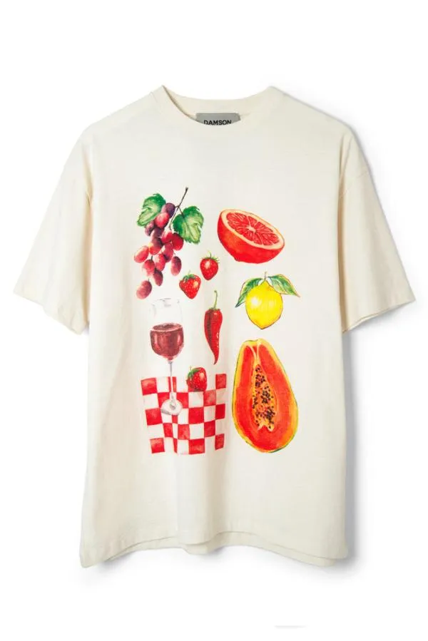 Damson Madder Tops Women Fruit Picnic Boyfriend Tee