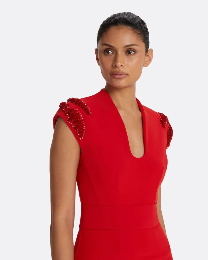 Dana Dazzling Red Long Dress Dazzling Red Icons Safiyaa Women