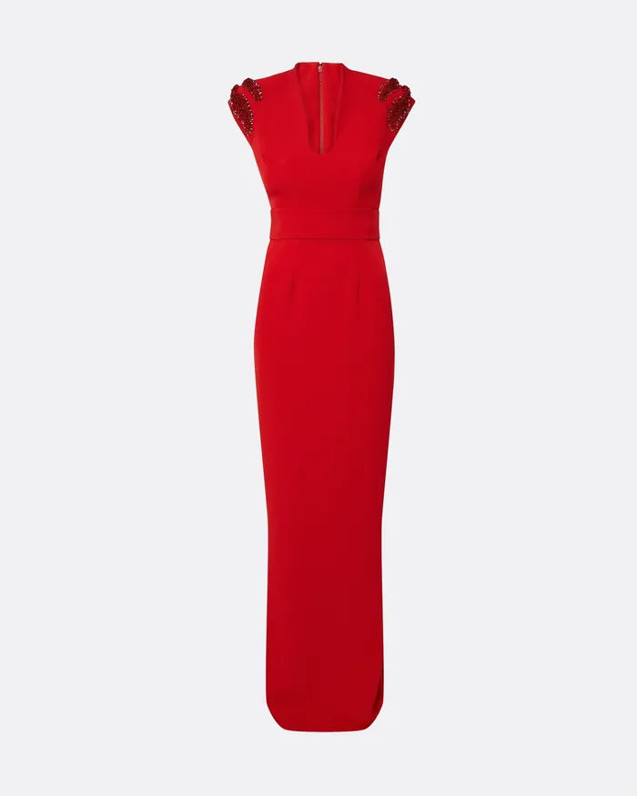 Dana Dazzling Red Long Dress Dazzling Red Icons Safiyaa Women