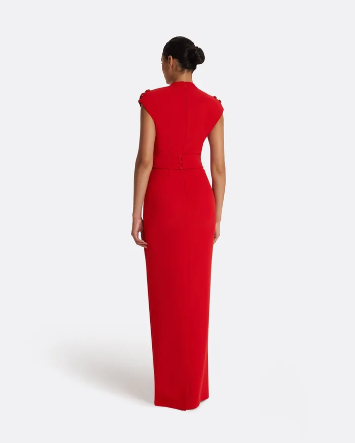 Dana Dazzling Red Long Dress Dazzling Red Icons Safiyaa Women