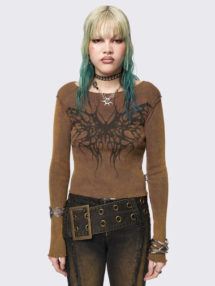 Darkwings Washed Top Women Minga London Tops and TShirts