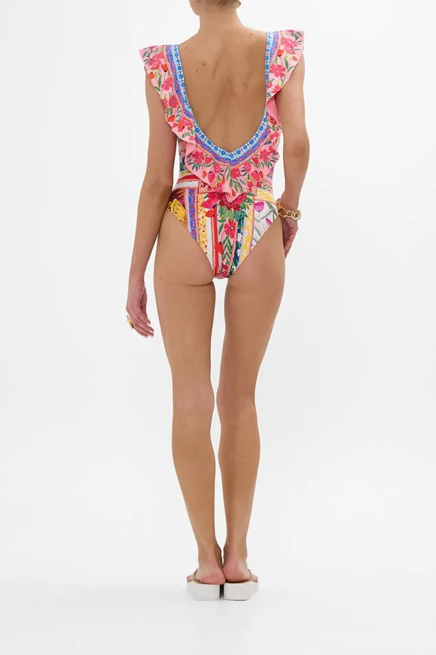 DEEP V FRILL ONE PIECE ROEQIYAS REALM Roeqiyas Realm Womens Camilla One Pieces