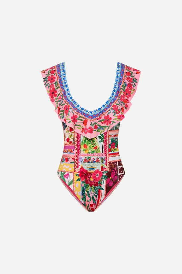 DEEP V FRILL ONE PIECE ROEQIYAS REALM Roeqiyas Realm Womens Camilla One Pieces