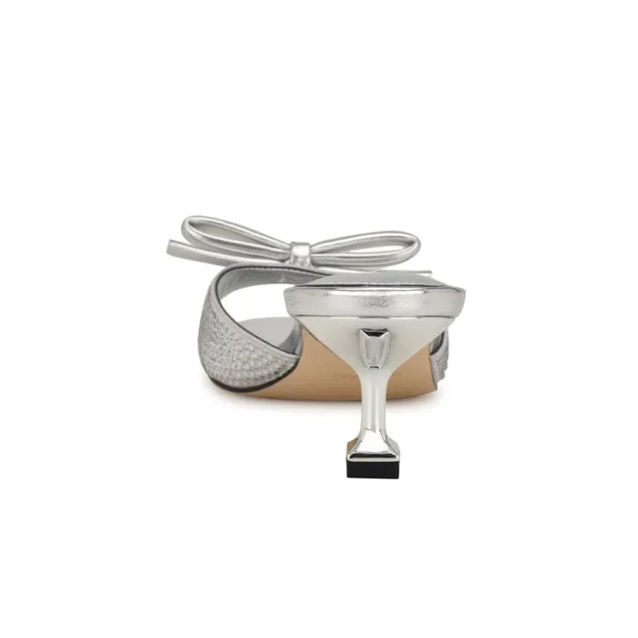 Delly Bow Sandals Silver Women Nine West Sandals Delly Bow Sandals Silver Women Nine West Sandals