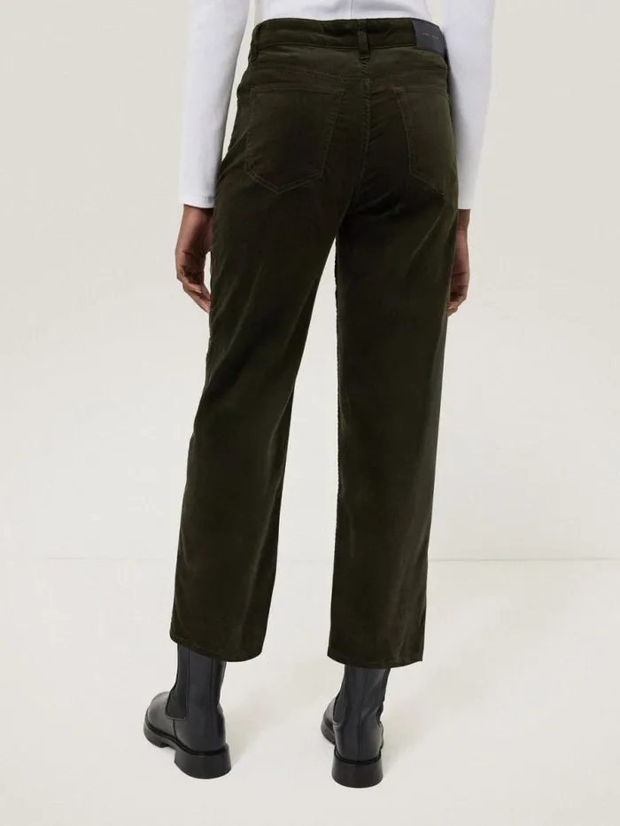 Delmont Velvet Tapered Jean Dark Green Women Jigsaw Party