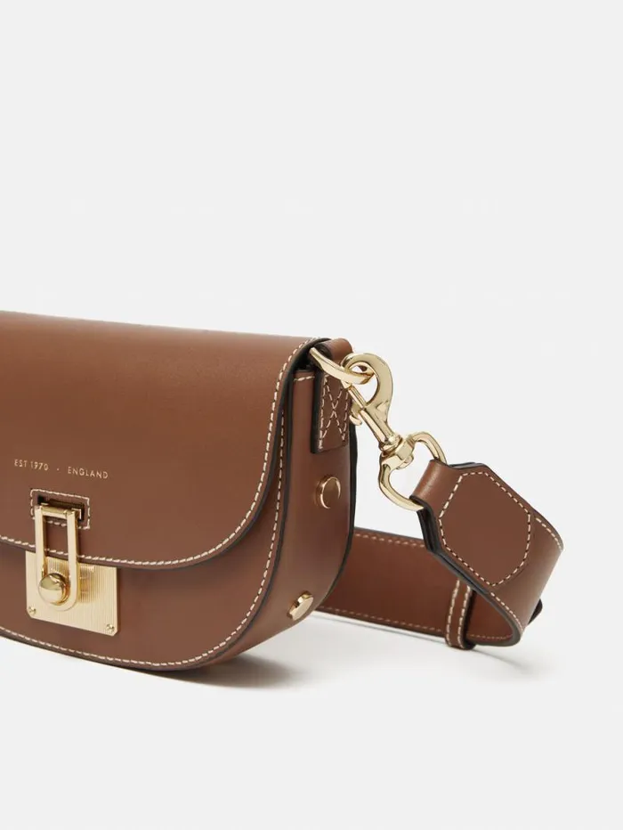 Denbigh Studded Leather Bag Tan Women Jigsaw Bags
