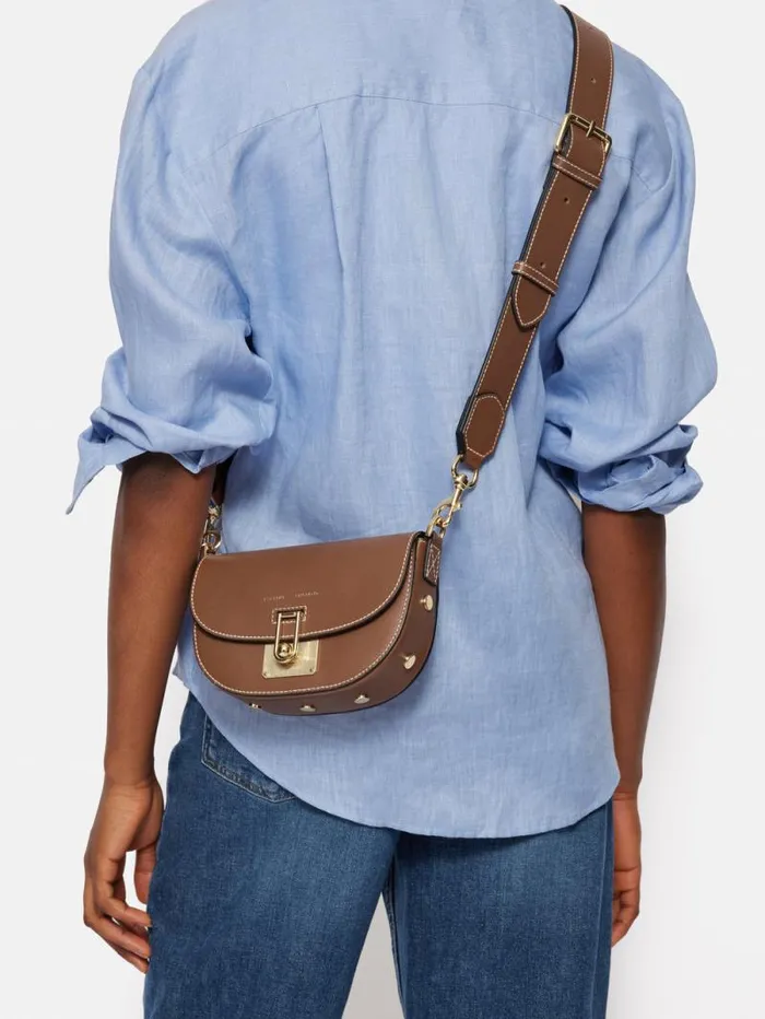 Denbigh Studded Leather Bag Tan Women Jigsaw Bags