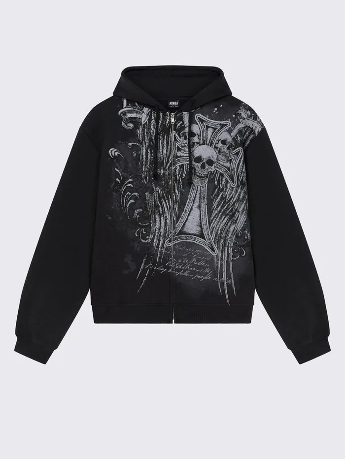 Devil Wings Oversized Zip Up Hoodie Women Minga London Sweatshirts and Hoodies Devil Wings Oversized Zip Up Hoodie Women Minga London Sweatshirts and Hoodies