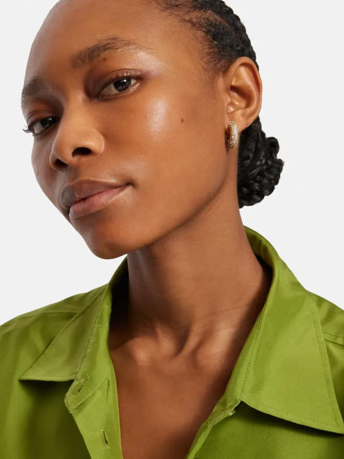 Diamante Hoop Earrings Gold Women Jigsaw Jewellery