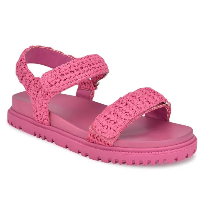 Dinrah Footbed Sandals Pink Women Nine West Sandals Dinrah Footbed Sandals Pink Women Nine West Sandals