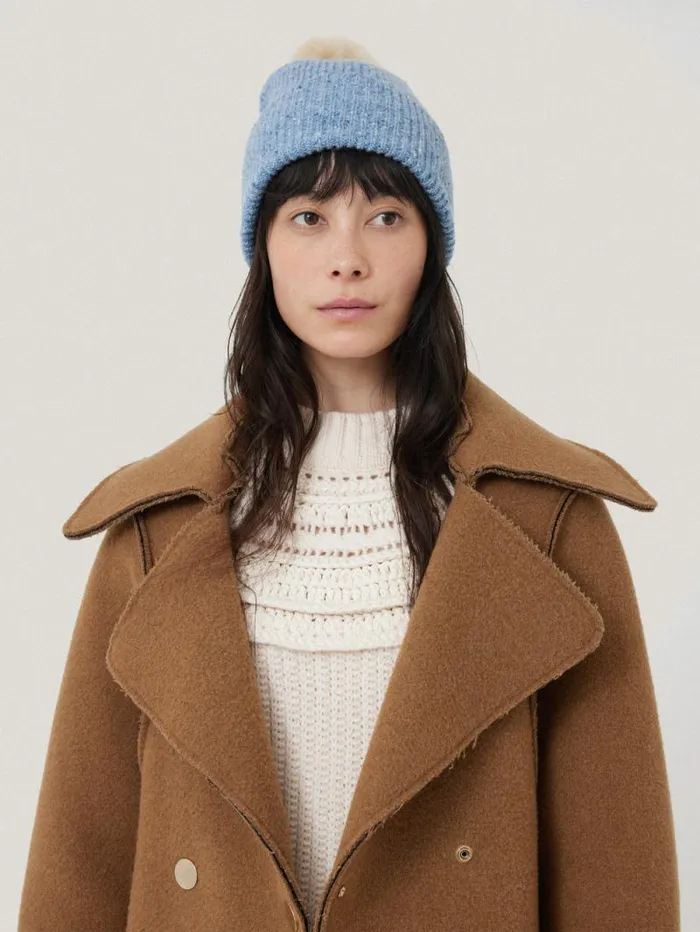 Donegal Pom Hat Blue Women Jigsaw Hats and Gloves