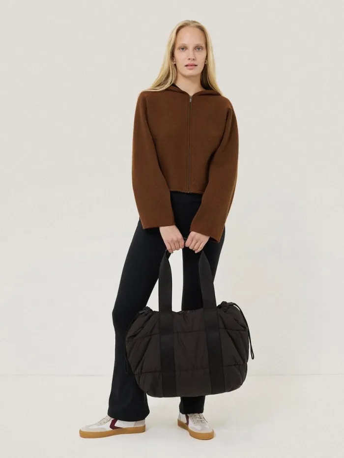 Double Face Zip Hoodie Brown Women Jigsaw Pyjamas and Loungewear