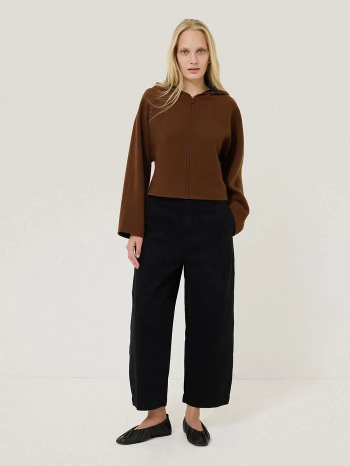 Double Face Zip Hoodie Brown Women Jigsaw Pyjamas and Loungewear