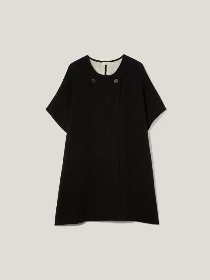 Double Faced Contrast Cape Black Women Jigsaw Knitwear and Cashmere