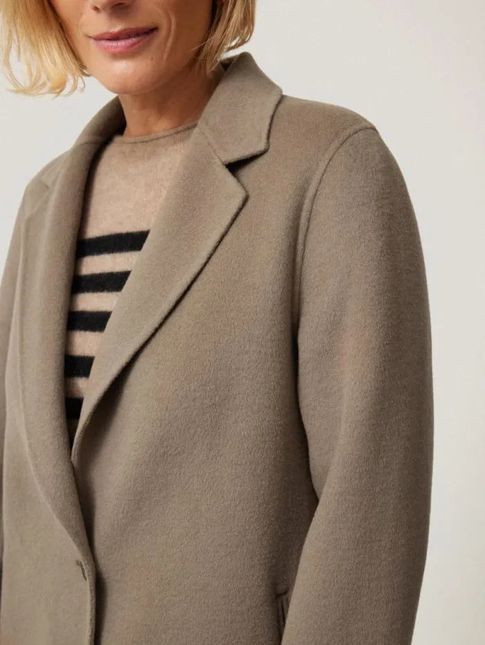 Double Faced Tailored Coat Mole Women Jigsaw Coats and Jackets