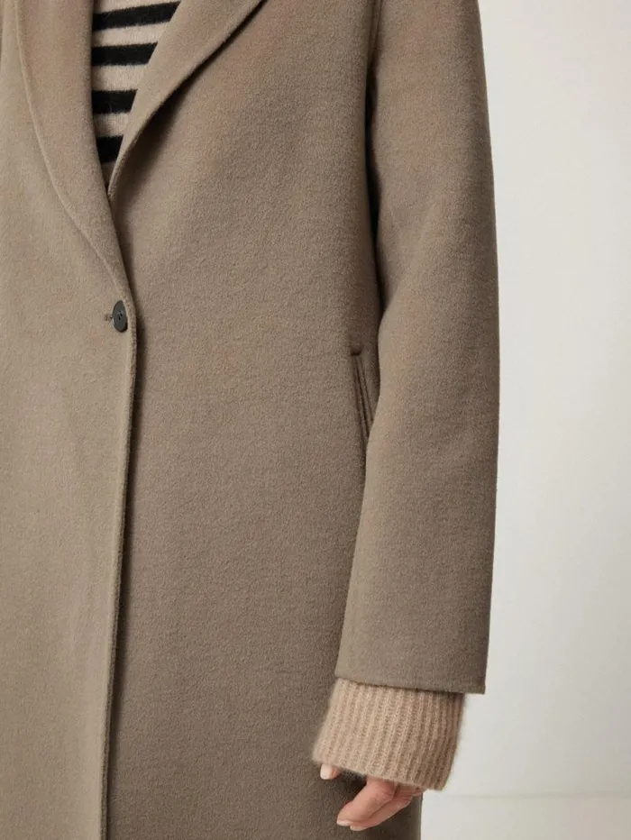 Double Faced Tailored Coat Mole Women Jigsaw Coats and Jackets