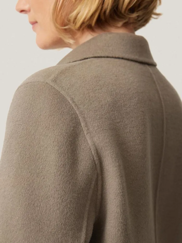 Double Faced Tailored Coat Mole Women Jigsaw Coats and Jackets