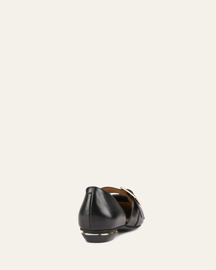 DRESS jomercer Women Carla dress flats black leather DRESS jomercer Women Carla dress flats black leather