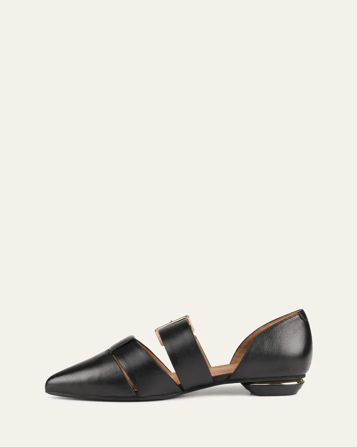 DRESS jomercer Women Carla dress flats black leather DRESS jomercer Women Carla dress flats black leather