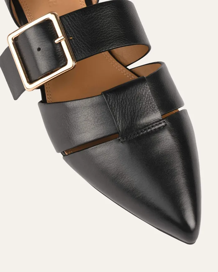 DRESS jomercer Women Carla dress flats black leather DRESS jomercer Women Carla dress flats black leather